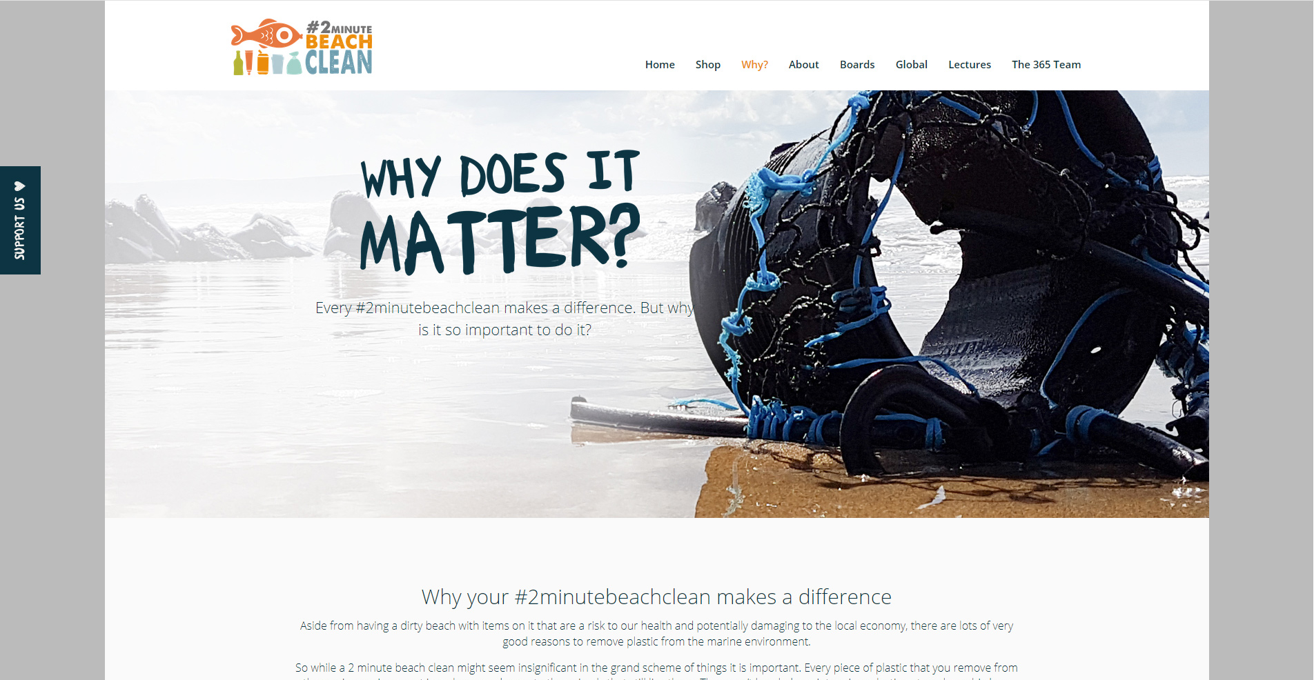 #2MinuteBeachClean website image