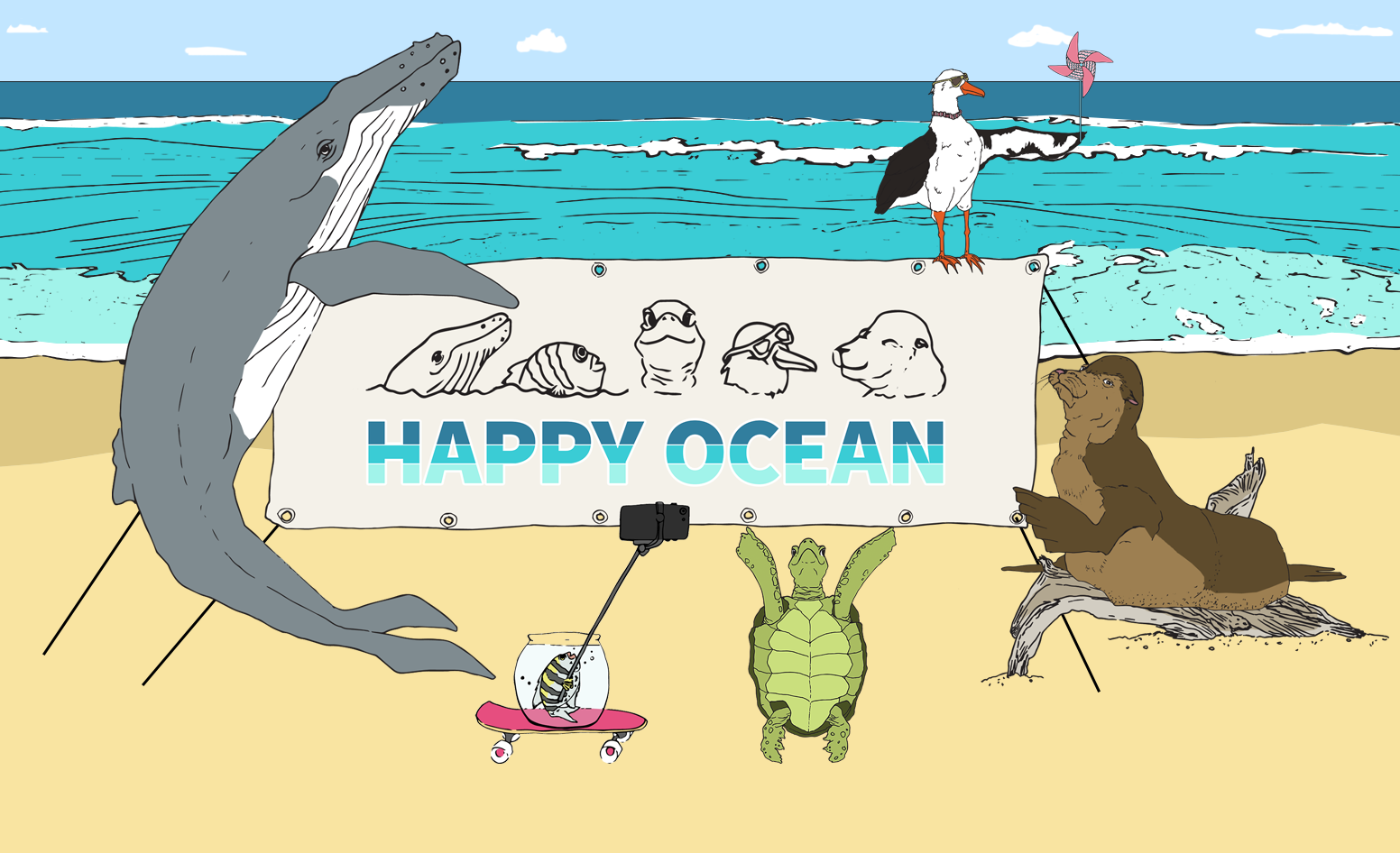 Happy Ocean mascots