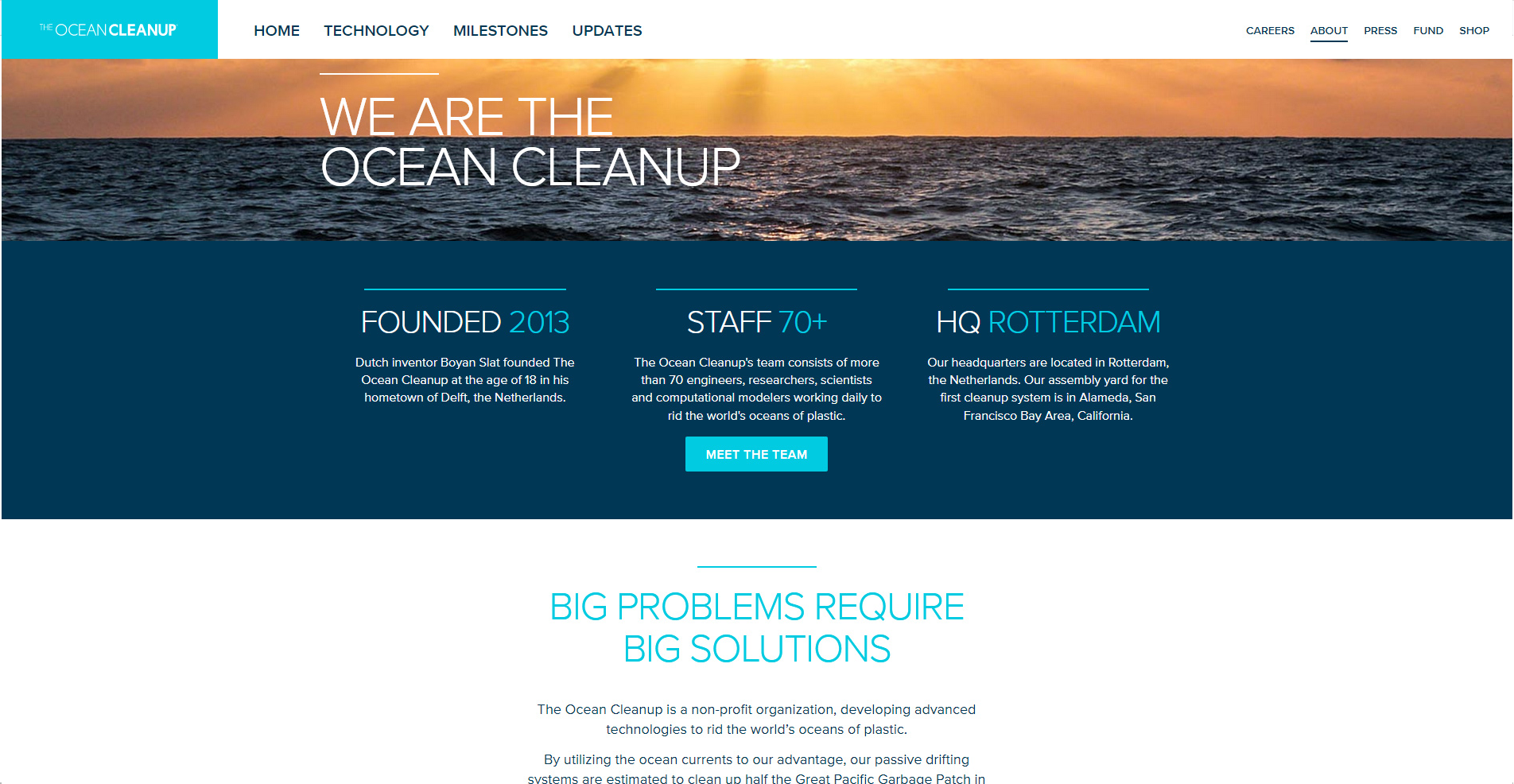 The Ocean Cleanup website image