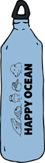 Happy Ocean aluminum bottle