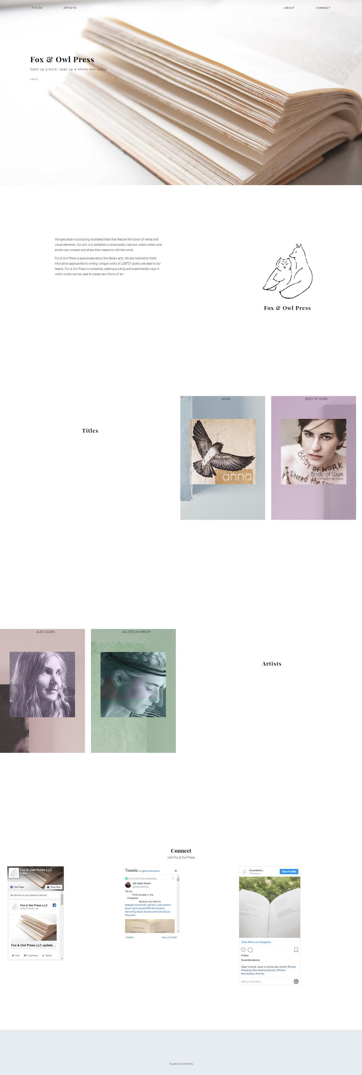 Fox and Owl Press Website Redesign