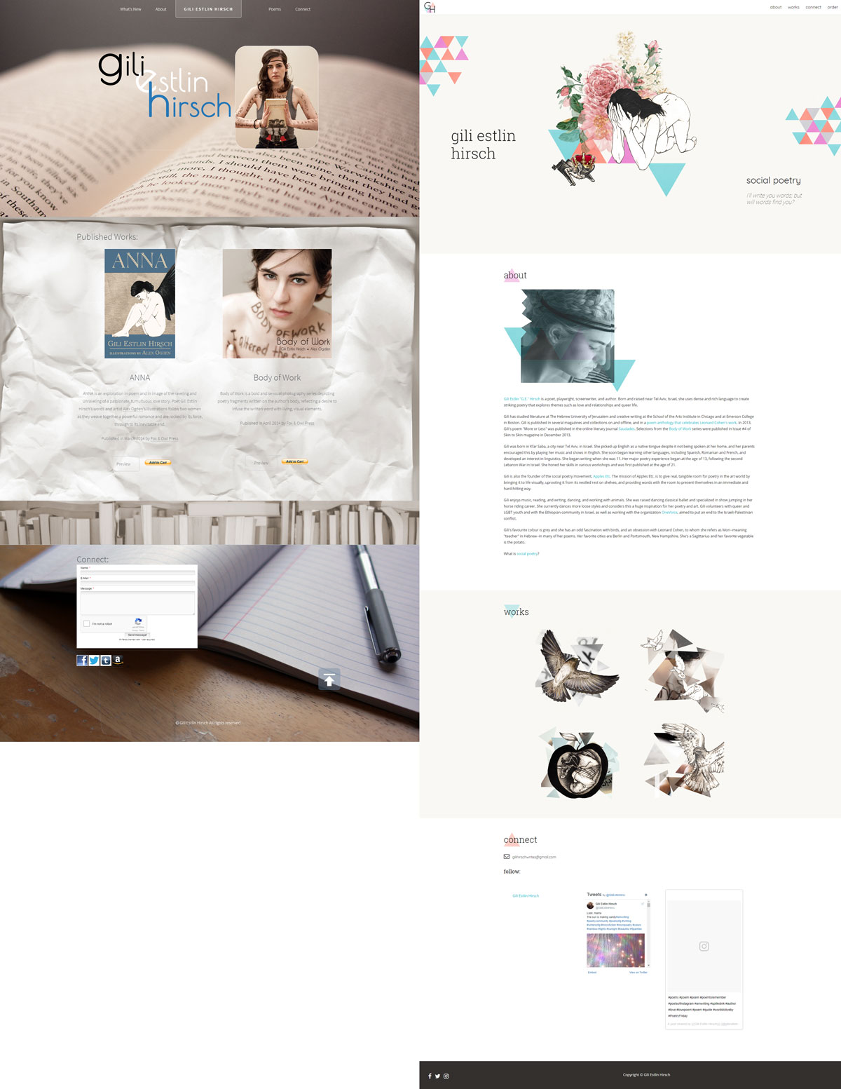 Comparison of old site and site redesign