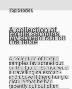 An image of overlapping text on a mobile app