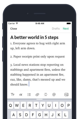 An image of a mobile phone showing proper text spacing